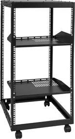 VEVOR 20U Open Frame Server Rack, vrijstaand of aan de muur te monteren netwerkserverrack, AV-rack met 4 palen en wielen, biedt plaats aan al uw netwerk-IT-apparatuur, AV-apparatuur