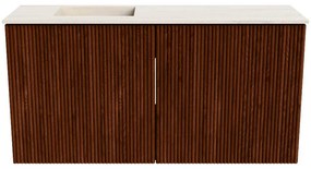 Mondiaz Joya DLux 80cm toiletmeubel ruby met wastafel faye links zonder kraangat meli
