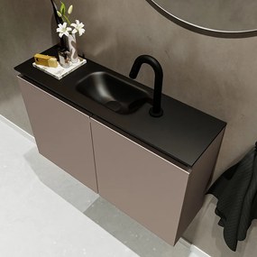 Mondiaz Ture 80cm toiletmeubel smoke met wastafel urban midden 1 kraangat