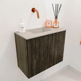 Mondiaz Joya DLux 50cm toiletmeubel shadow met wastafel faye links zonder kraangat opalo