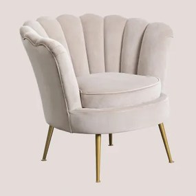 Fauteuil In Fluweel Morla Bruin - Tarwe - Sklum