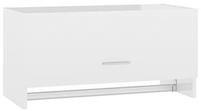 vidaXL Kledingkast 70x32,5x35 cm spaanplaat hoogglans wit