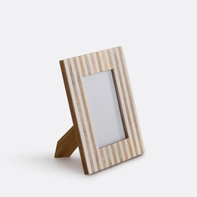 Gestreept frame van hars en mangohout, 16,5 x 21,5 cm, STYNA