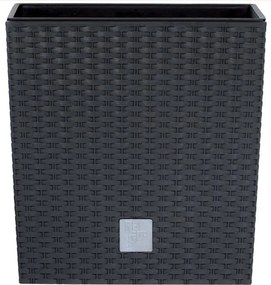 Prosperplast Rato Low Plantenbak - Antraciet - 40x40 cm - Rotan look