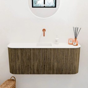 Mondiaz Joya 105cm toiletmeubel ronding links/rechts dusk met wastafel faye midden zonder kraangat talc