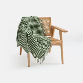 Plaid met klein ruitjespatroon, afgewerkt met franjes, ONESSA
