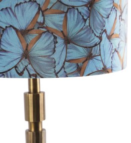 Art Deco tafellamp brons 35 cm kap vlinder dessin - Torre Art Deco E27 cilinder / rond Binnenverlichting Lamp
