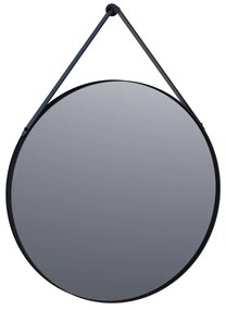 Brauer Onyx ronde spiegel met ophangband 70cm zwart