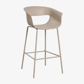 Alanys Hoge Tuinstoel Van Polypropyleen En Staal Moka Bruin & ↑75 Cm - Sklum