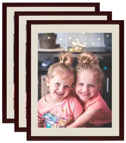 vidaXL Fotolijsten 3 st voor wand of tafel 50x60 cm donkerrood