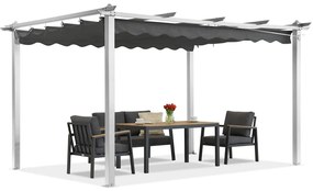 Barbados terraspergola 3x4 m Garden Point wit-antraciet
