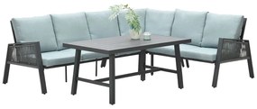 Garden Impressions Brendon lounge dining set 4-delig rechts - mint grijs