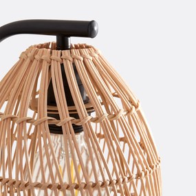Wandlamp in metaal en rotan, Dankia