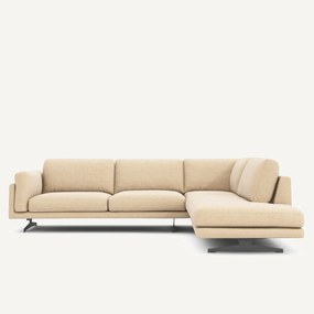 Hoekbank met longchair, gerecycled katoen, CÉSAR