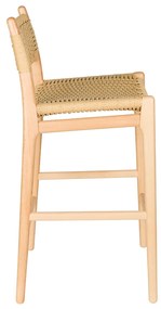 Dutchbone Cecile Houten Frame Barkruk Naturel