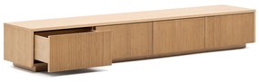 Kave Home Helvine Laag Tv-meubel Eiken Met Ribbels - 200x40x30cm.