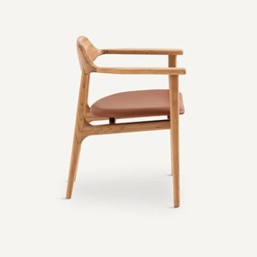 Tafelfauteuil eik/leer Arié