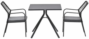 Garden Impressions Ross tuinset zwart 3-delig - Rimini tuintafel 80x80 cm