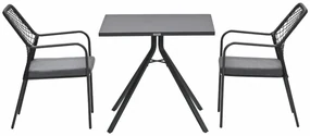 Garden Impressions Ross tuinset zwart 3-delig - Rimini tuintafel 80x80 cm
