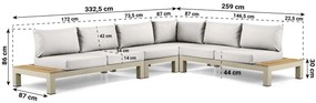 Loungeset 6 personen Aluminium/Teak Taupe Lifestyle Garden Furniture Vittoria