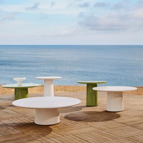Kave Home Albanella Witte Salontafel Glanzend Cement 65 Cm - 65 X 65cm.