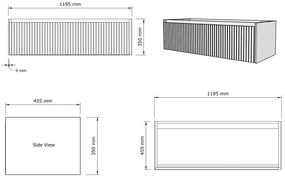 Gliss Design Timotheus badmeubel met ribbelfront 120cm corn silk met mat witte wastafel Lako