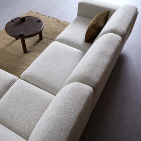 Moderne Hoekbank Beige Ottomane Rechts