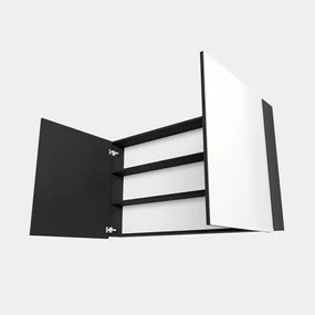 Zaro Beam mat zwarte spiegelkast 120x70x16cm 2 deuren