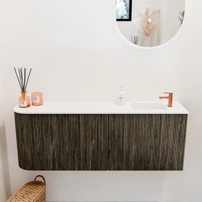 Mondiaz Joya 110cm toiletmeubel ronding links shadow met wastafel faye rechts 1 kraangat talc