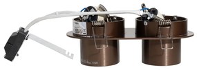 Afgeronde inbouwspot donkerbrons GU10 50mm 2-lichts - Installa