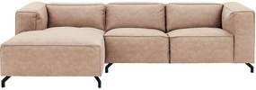 Goossens Bank Calvin beige, micro leer, 2,5-zits, modern design