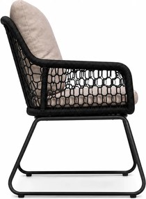 The Outsider Dining Tuinstoel Cannes – Olefin Rope - Zwart &amp; Sand - The Outsider