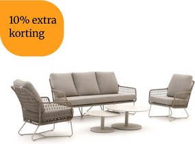 + 10% kassakorting | Stoel-bank loungeset Intenso | 5 personen | Loungeset Beige | Rope (touw) | Kees Smit Tuinmeubelen