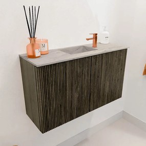 Mondiaz Joya DLux 70cm toiletmeubel shadow met wastafel faye midden 1 kraangat glace