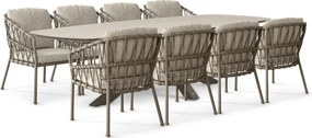 Tuinset 8 personen 300 cm Rope Taupe Santika Furniture Santika