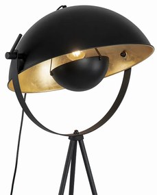 Vloerlamp zwart met goud 42 cm verstelbaar tripod - Magnax Industriele / Industrie / Industrial E27 Binnenverlichting Lamp