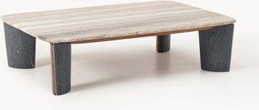 Marmeren salontafel Muno van acaciahout, B 120 cm