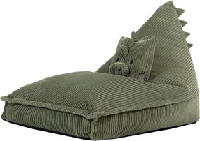 Kinder Zitzak Dino Lounger & Kussen Set - Groen