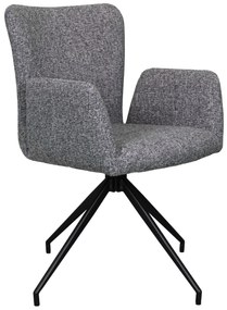 SARETTA grijsblauw (stof Java 48) - MODERNE GESTOFFEERDE DRAAISTOEL VOOR WOONKAMER/EETAMER/LOFT KANTOOR