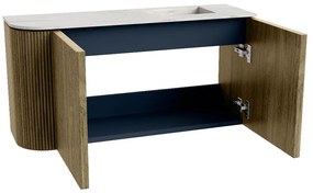 Mondiaz Joya DLux 80cm toiletmeubel ronding links dusk met wastafel faye rechts 1 kraangat opalo