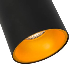 Smart spot zwart met goud incl. wifi GU10 lichtbron - Deep