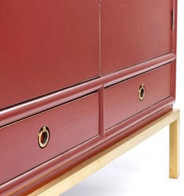 Kare Design Disk Bordeauxrode Kledingkast - 120x55x180cm.