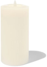 HEMA LED Ribbel Kaars Met Wax Ø7.5x15 Ivoor (ivoor)