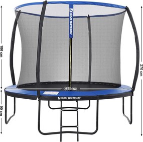 Nancy's Trampoline Met Veiligheidsnet - Trampolines - Tuin - Ladder - Gevoerde Stangen - Zwart/Blauw - Ø 366