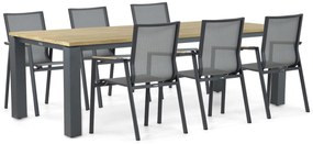 Tuinset 6 personen 240 cm Aluminium/textileen Grijs Lifestyle Garden Furniture Fiora/Riviera