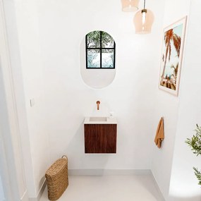 Mondiaz Joya DLux 40cm toiletmeubel ruby met wastafel faye links zonder kraangat meli