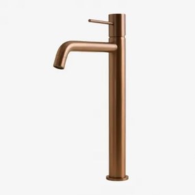 Orveta Wastafelkraan Van Messing ↑30 Cm & Roze Goud Geborsteld - Sklum