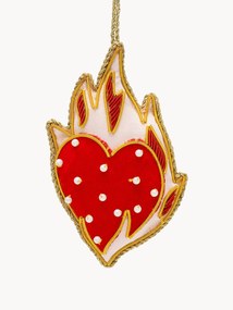 Kerstboomhanger Sacred Heart van fluweel