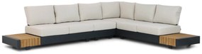 Hoek loungeset 6 personen Aluminium/teak Grijs Santika Furniture Santika