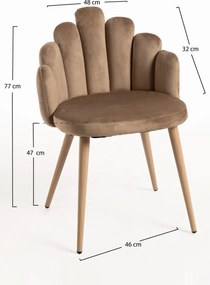 Set 4 Fluwelen Handstoelen